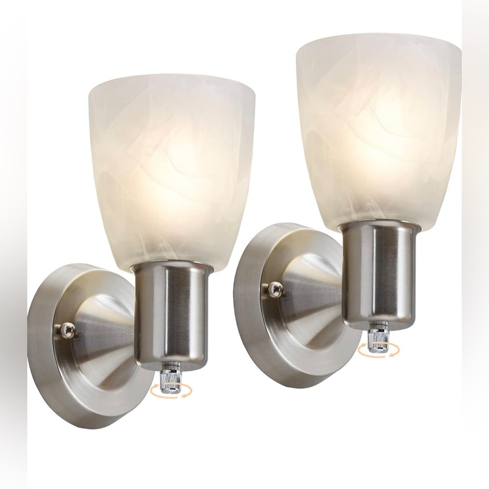 Wall Sconces Set of 2, Brushed Nickel Vanity Lights